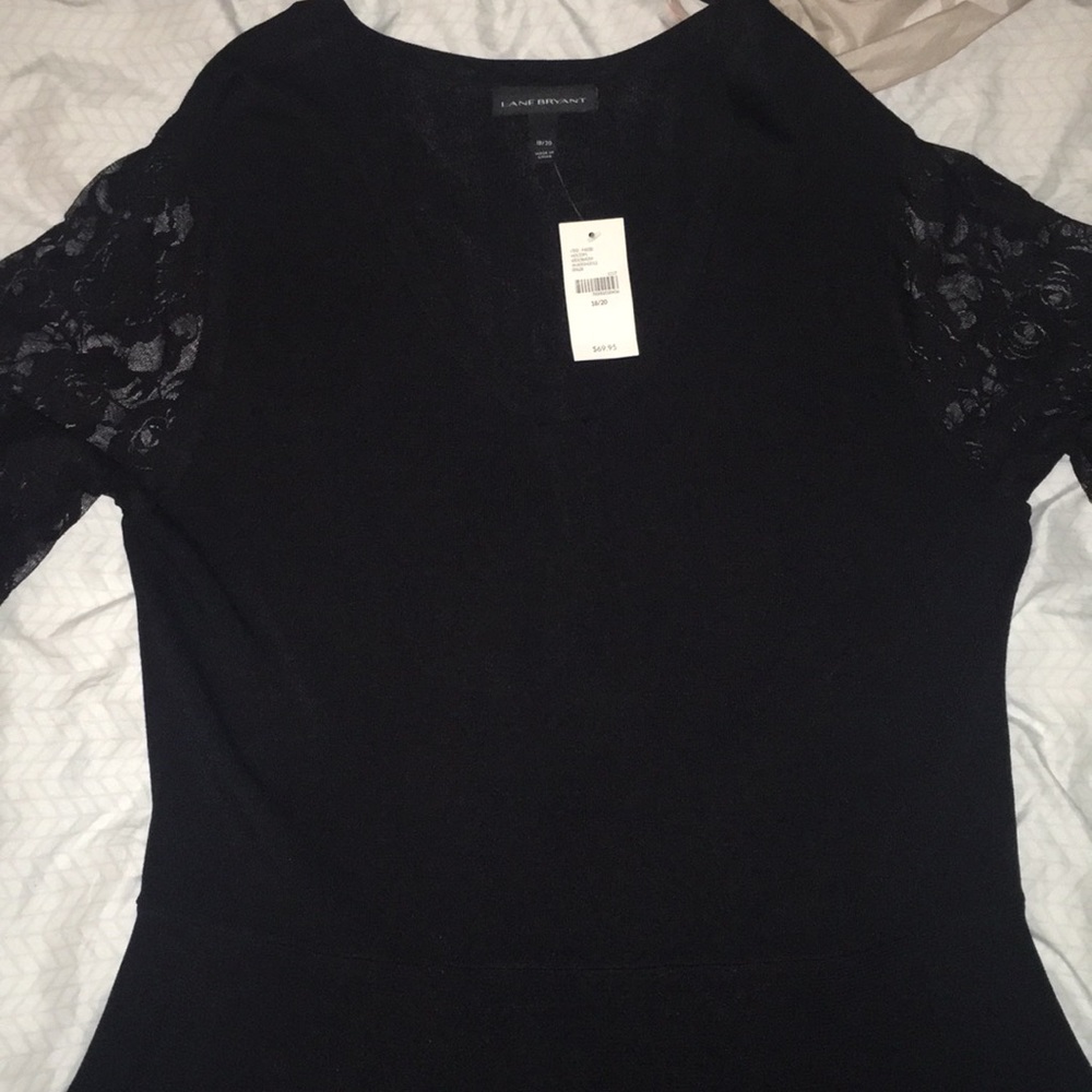 Lane Bryant Peplum long sleeve lace top